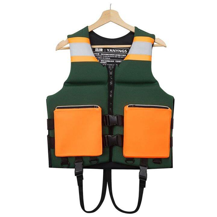 new-adult-neoprene-life-jacket-professional-kayak-fishing-multi-pocket-buoyancy-vest-surf-swimming-safety-reflective-life-jacket-life-jackets