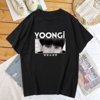 ผ้าฝ้าย 100%Agust D Tshirt ผ้าฝ้ายเสื้อแขนสั้นพิมพ์ลาย Yoongi T เสื้อ MODE Korea Streetwear ผู้หญิง Suga มังงะ Tee เสื้อ Kpop ฤดูร้อน【s-5xl