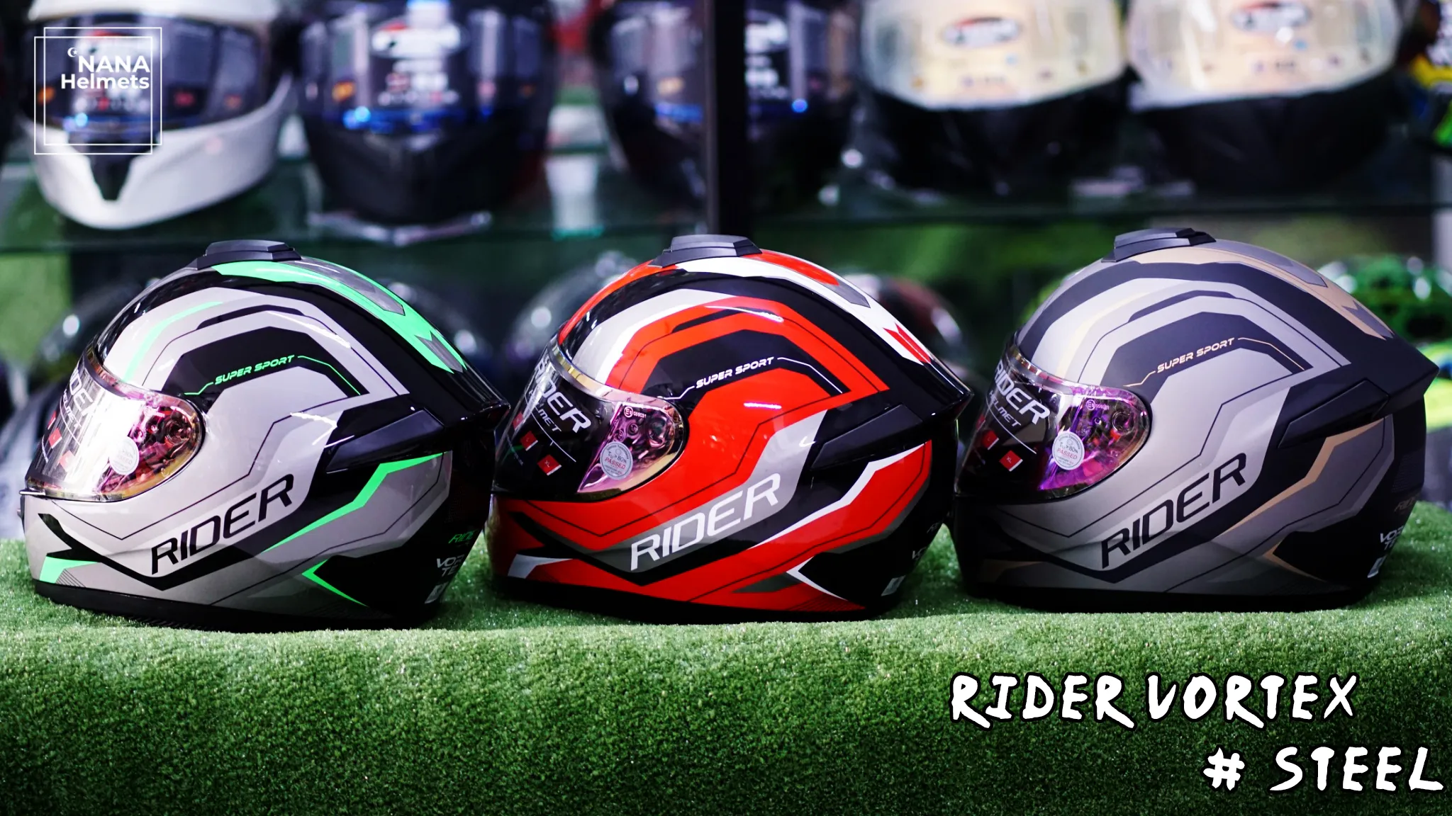หมวกกันน็อค RIDER VORTEX หมวกกันน็อคเต็มใบ มีไซส์ M L XL L 59-60 CM ...
