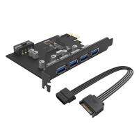 【Quality】 4พอร์ต USB 3.0 PCI-E Express Card Adapter SuperSpeed Expansion Card USB3.0 HUB PCI-E Extender Card สำหรับ Mac OS