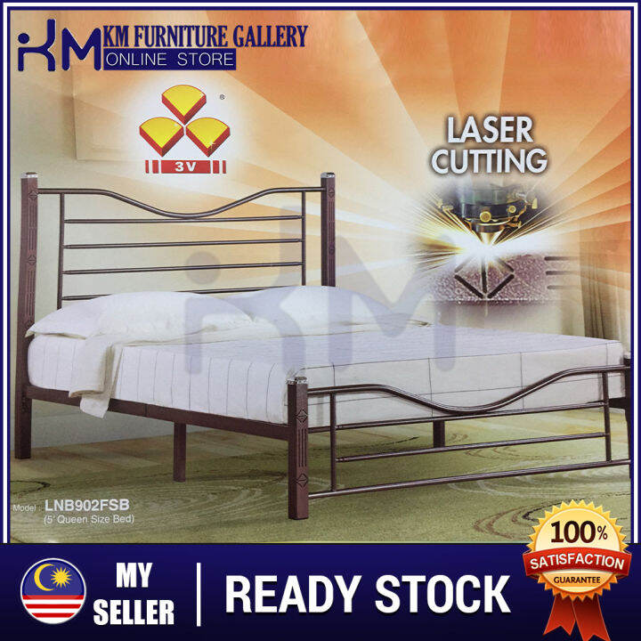 KM Furniture Gallery 3V Queen Metal Bed Frame Super Base (LNB902FSB