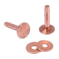 100 Sets Copper Rivets and Burrs Washers Leather Copper Rivet Fastener for Wallets Collars Leather DIY Craft Supplies