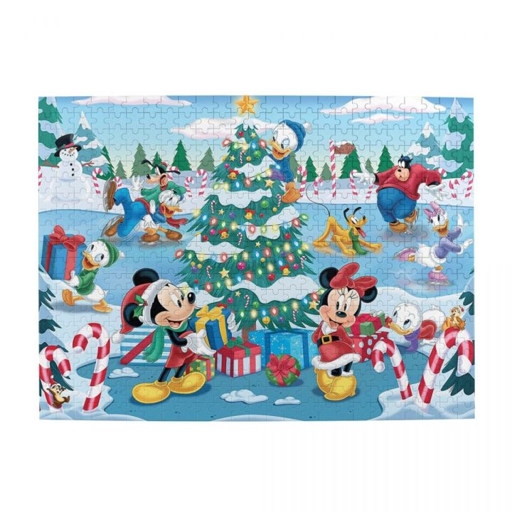 disney1-together-time-christmas-at-the-skating-pond-wooden-jigsaw-puzzle-500-pieces-educational-toy-painting-art-decor-decompression-toys-500pcs