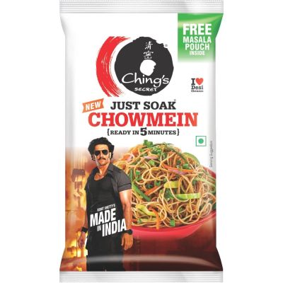 Ching’s Just Soak Chowmein with Free Masala Pouch | Ready in 5 Minutes | Non-Sticky Chowmein Noodles | 140 gm
