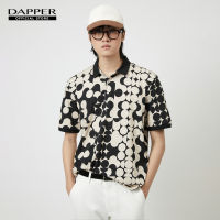 DAPPER เสื้อโปโล Polka Dot Motif Print สีครีม