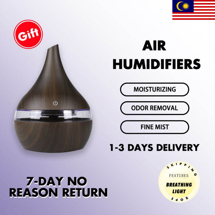 300ML Ultrasonic Aroma Diffuser & Air Humidifiers / 7 Different LED Breathing Lights Fine Mist