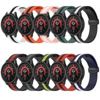 ♠✕ 20 22mm Silicone Band for Samsung Galaxy Watch 4 Classic 40 46mm Magnetic Folding Strap for Galaxy Watch 5 Pro 45mm Smartwatch