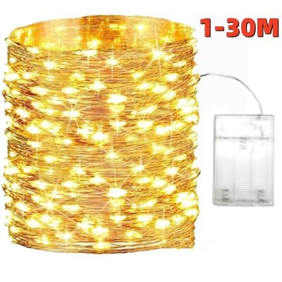 Waterproof Battery LED String Light 1M-30M Copper Wire Fairy Garland Light Lamp for Christmas Wedding Party Holiday Lighting