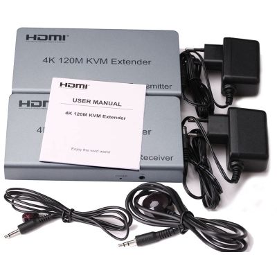 ✵▲ 4K 120M KVM HDMI Extender By RJ45 Ethernet Cat5e Cat6 Cable Converter Transmitter Receiver Support USB Mouse Keyboard 60m 1080p