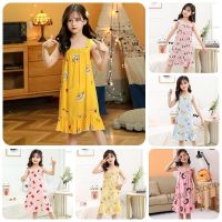 【Ready Stock】 ♣▲∋ C22 Kid s Girls Cotton Nightdress n Girl Pajamas Dresses Children Summer Nightgown Home Clothes Kids Sleepwear