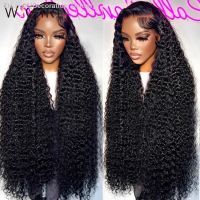 Wigirl 30 40 Inch Deep Wave Transparent 13x6 Lace Front Human Hair Wigs 250 Brazilian Water Curly 13x4 Frontal Wig For Women [ Hot sell ] Decoration Center