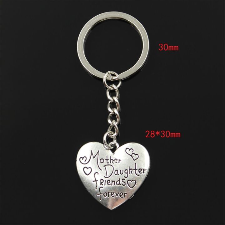 fashion-keychain-28x30mm-heart-mother-daughter-friends-forever-silver-color-pendants-diy-men-jewelry-car-key-chain-ring-for-gift-key-chains