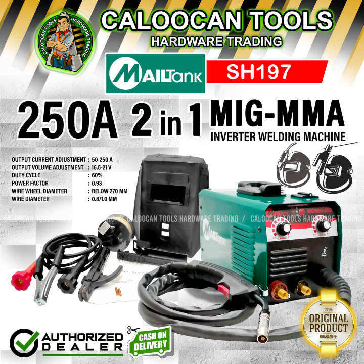 MAILTANK Japan 2 IN 1 MIG / MMA 250 DC Inverter Type Gasless Welding Machine with 1.0mm Self