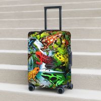 Rainforest Frog Suitcase Cover Colorful Poison Frogs Business Protector Holiday Strectch Luggage Case