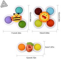 ของเล่นสปินเนอร์ W/pop Fidget Function Pop Sensory Rotating Toy 3Pcs Suction Cup Spinner Toys Baby Spinners Toy W/ Pop Fidget Function Fidget Toy Push Pop Bubble Sensory Rotating Toy Early Educational Toy For Over 6 Month เด็กวัยหัดเดินเด็กอาบน้ำ D