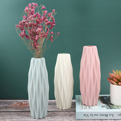 Flower Vase White Imitation Ceramic Flower Pot Decoration Home Plastic Vase home decor terrarium decor