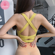 Áo lót thể thao ozalctree cho nữ, Áo tập Yoga chạy bộ chống sốc có thể mặc bên ngoài dây chéo lưng thumbnail
