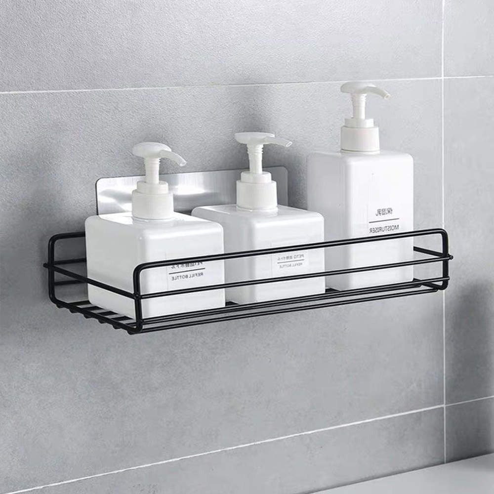 12PCS Bathroom Shelf Shower Wall Mount Shampoo Storage Holder With Sution Cup No Drilling Kitchen Storage Bathroom Accessories