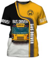 Bus Driver Car 3D Short Sleeve Tshirt with Graphic Design Gift for Adults Men Driver Men Boy Brother Grandfather