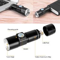 800LM CREE LED Torch Zoomable Waterproof Mini USB Rechargeable Flashlight Torch