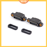 Aleaty? USB 3.1 Type-C 6 PIN FEMALE SOCKET SMD DIP Connector ที่มีรูสกรูสำหรับ DIY PCB