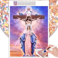 【hot】♨▪♚  Painting Holy 5D Embroidery Set Mosaic Round Rhinestone Mural