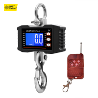 Smart Sensor Digital Hanging Scale พร้อมรีโมทคอนโทรล1000กก./2204lbs แบบพกพา Heavy Duty Crane Scale LCD Backlight Industrial Hook Scales หน่วยเปลี่ยน/เก็บข้อมูล /Tare/zero สำหรับสถานที่ก่อสร้างตลาดท่องเที่ยวตกปลากลางแจ้ง