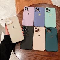 {L electronic shell} Ottwn Funda จากซิลิโคน Suave Para iPhone Carcasa สี Caramelo Con Patrón Amor iPhone 11 12 13 14 Pro Max Mini X XR XS 7 8 Plus