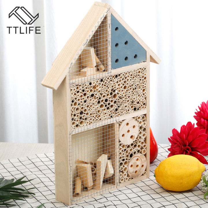100-เดิมแมลงโรงแรมแมลงบ้านผึ้งกล่องแมลงให้อาหารรังผีเสื้อแมลงโรงแรมรังกล่องสำหรับผึ้งผีเสื้อสวน