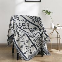 【CW】♛♂☜  Cotton Blankets for Sofa Bed Knitted Printed Thick Throws 90x90cm