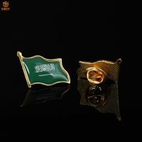 Saudi Arabia Painted Flag Brooch Asian National National Emblem Commemorative Badge Men and Women Applicable Jewelry Collection