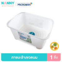 Nanny Micro+ อ่างล้างอเนกประสงค์ ล้างขวดนม มี Microban ป้องกันแบคทีเรีย เทน้ำออกได้โดยไม่ต้องยก