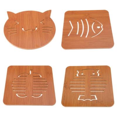 Wood Heat Pads Kitchen Table Coasters Wood Hot Pads Non-Slip Table Coasters Wood Decor for Tabletop Protection Gifts House Warming Gifts amiable