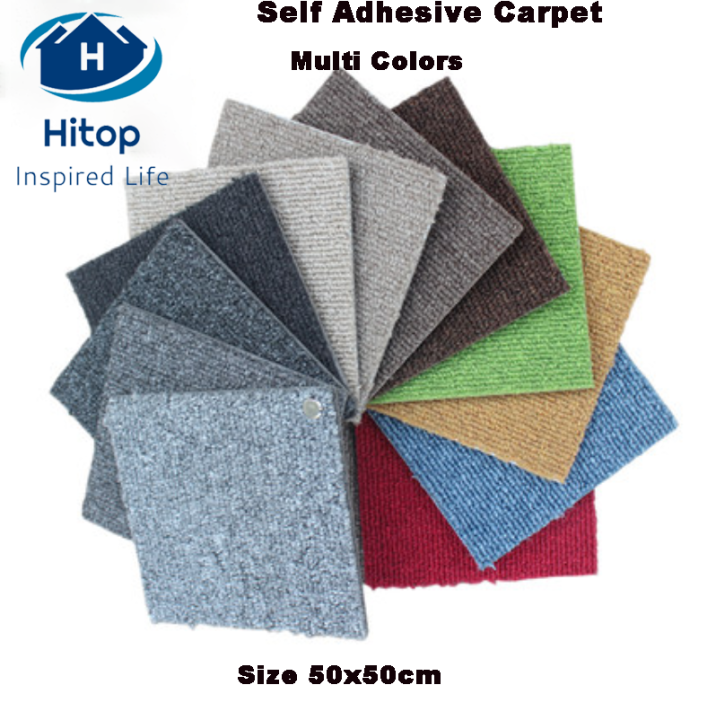 HITOP (10pcs) 50x50cm Multi colors Self Adhesive Carpet Tiles DIY