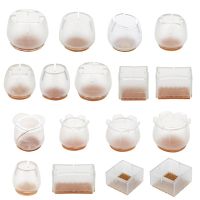 16pcs Furniture Legs Silicone Rectangle Square Round Chair Leg Caps Feet Pads Furniture Table Covers Wood Floor Protectors