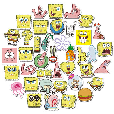 💥พร้อมส่ง💥สติกเกอร์สปองบ๊อบ spongebob สติกเกอร์กันน้ำ สำหรับตกแต่งทั่วไป 40 ชิ้น(059)