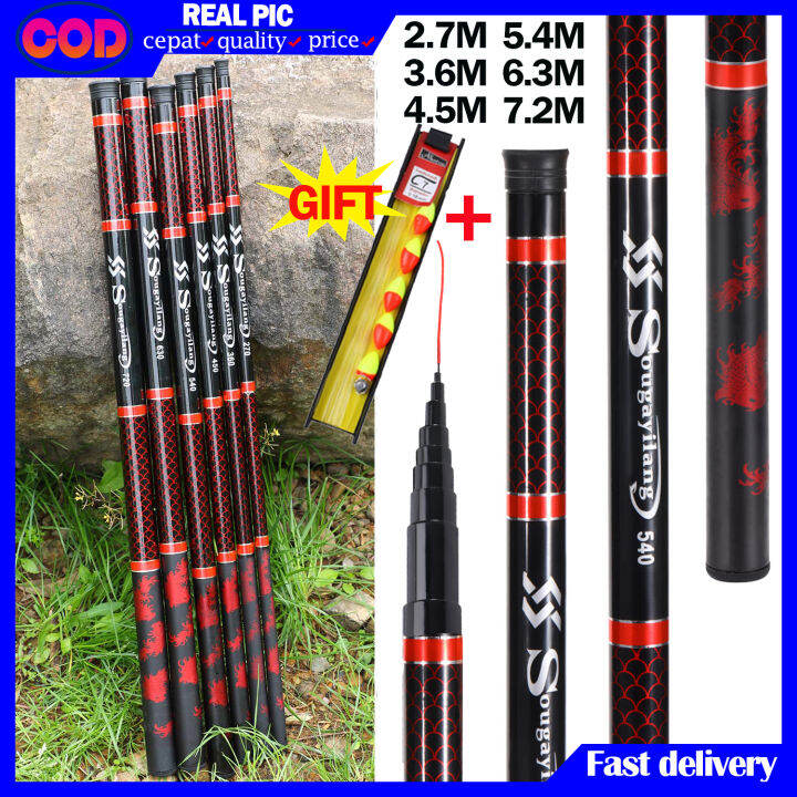 [COD] Fishing Rod Ultralight Super Hard Hand Rod 2.7m7.2m Portable