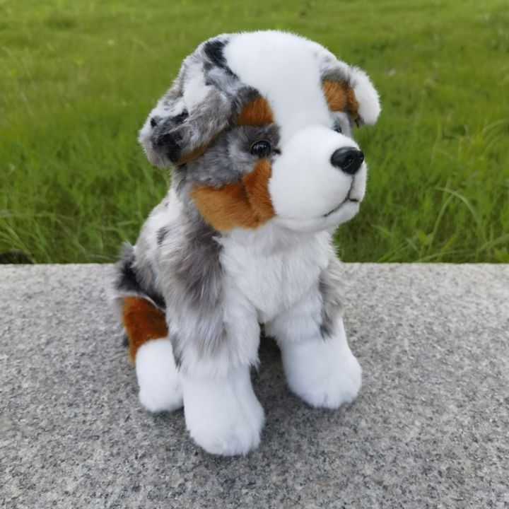 ของขวัญของเล่นตุ๊กตาจำลองสัตว์เหมือนจริงตุ๊กตายัดนุ่นรูปสุนัข-plushie-สุดน่ารักให้สุนัขหมาพันธุ์ออสเตรเลียเชพเพิร์ดสมจริงคุณภาพสูง