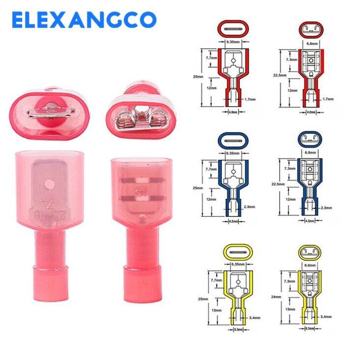 cw-100pcs-wire-connectors-fully-insulated-male-female-spade-disconect-electrical-crimp-cold-pressed-terminals