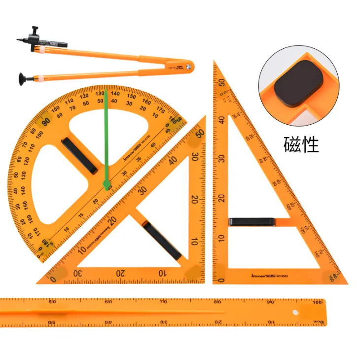 Triangular Plate Teaching Aids for Teachers Protractor Ruler Set Square
