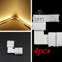 ▧ 4 Packs L-shape 4Pin RGB 5050 LED Connector LED Strip Light Connectors