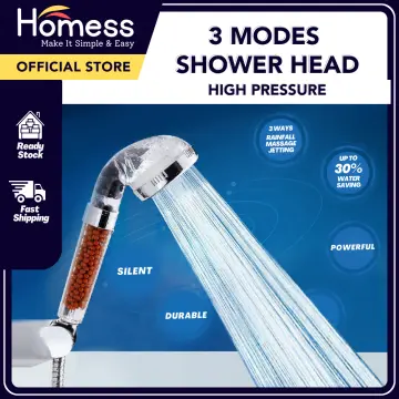 Shower Head 3 Modes Shower Adjustable High Pressure Water Saving Nozzle  Anion Filter Spa Home Shower Bathroom Accessories