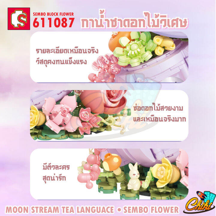 ชุดตัวต่อกาน้ำชาช่อดอกไม้-sd611087