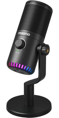 MAONO Gaming USB Microphone for PC, Computer, Mac, MAOMO Condenser Mic for Recording, Streaming, Podcasts, Twitch, YouTube, Discord, with RGB Lights, Mute, Gain, Volume, Software Adjust, Headphone Output