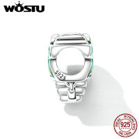 [ในสต็อก] WOSTU 925เงินสเตอร์ลิงมะพร้าวต้นไม้เสน่ห์สีเขียวเคลือบเพทายลูกปัดจี้พอดีต้นฉบับสร้อยข้อมือสำหรับผู้หญิงเครื่องประดับ CTC601