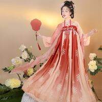 Chinese Style Hanfu Red Cosplay Costumes Dresse For Woman Stage Wear Dance Hanfu Dress Graduation Prom Formal Birthday Gift