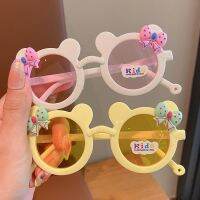 【CC】▤☫┅  Fashion Round Frame Sunglasses Kids Cartoon Goggles Colorful Childrens Vision Bow