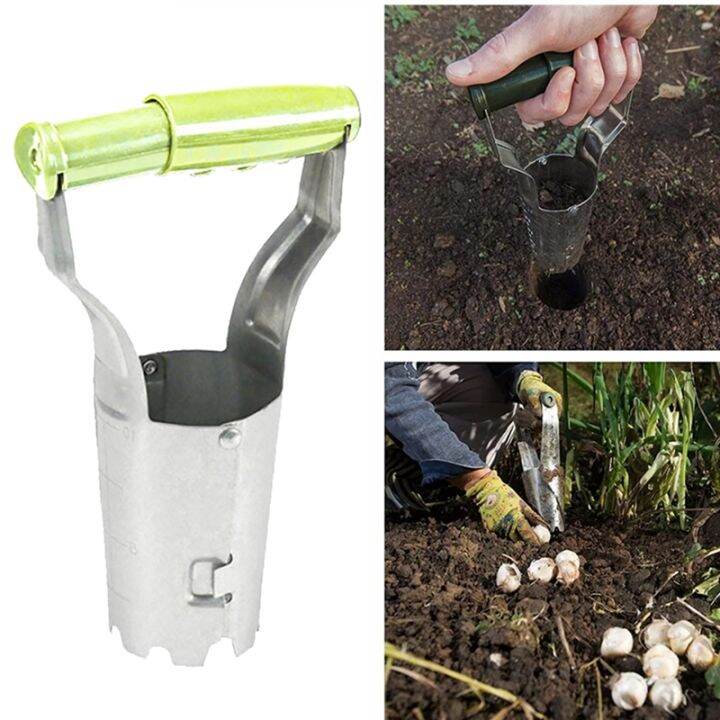 Automatic Transplanter Garden Hand Bulb Planter Tool with Depth Mark