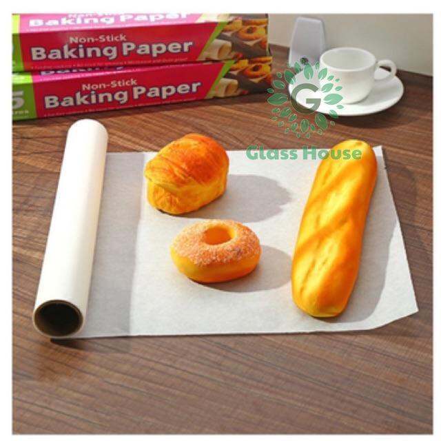 กระดาษไข-baking-paper-กระดาษรองอบ-กระดาษรองกันติด-อุปกรณ์เบเกอรี่-ยาว-5เมตร-และ10เมตร-gh99