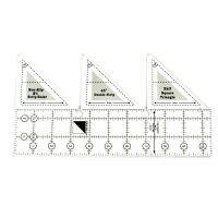 Creative Ruler Grids 45 Degree Double Strip Ruler Non-Slip Quarter Square Triple-cornered Cutting Guide (10 Inch)